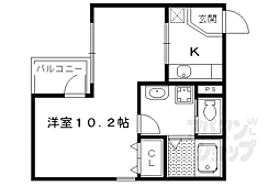 グランコスモ寺町 104 1階1Kの間取り