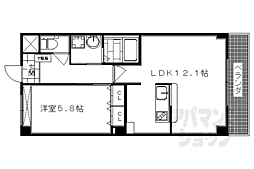 JR山陰本線 二条駅 徒歩8分の賃貸マンション 1階1LDKの間取り