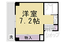 京都地下鉄東西線 二条城前駅 徒歩6分の賃貸マンション 2階ワンルームの間取り