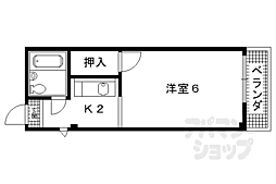 叡山電鉄叡山本線 一乗寺駅 徒歩3分の賃貸マンション 1階1Kの間取り