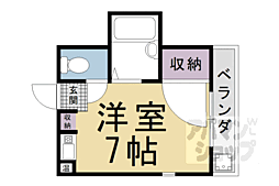 JR山陰本線 円町駅 徒歩7分の賃貸マンション 4階ワンルームの間取り