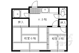 叡山電鉄叡山本線 茶山・京都芸術大学駅 徒歩5分の賃貸マンション 3階2Kの間取り