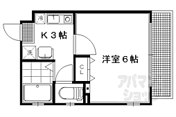 京阪本線 神宮丸太町駅 徒歩3分の賃貸マンション 1階1Kの間取り