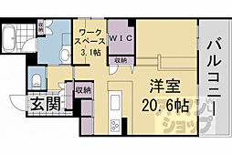 アウスレーゼ御所 ワンルームの間取図画像