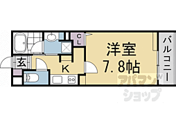 叡山電鉄叡山本線 茶山・京都芸術大学駅 徒歩7分の賃貸マンション 3階1Kの間取り