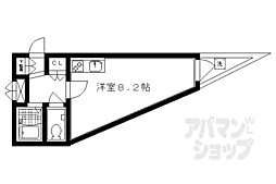 京阪本線 出町柳駅 徒歩5分の賃貸マンション 3階ワンルームの間取り