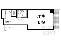 京都市営烏丸線 北大路駅 徒歩24分の賃貸マンション 5階1Kの間取り