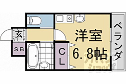 京阪本線 三条駅 徒歩5分の賃貸マンション 3階ワンルームの間取り