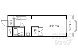叡山電鉄叡山本線 茶山・京都芸術大学駅 徒歩7分の賃貸マンション 1階1Kの間取り