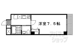 フラッティ今出川天神 6階1Kの間取り