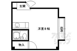 京阪本線 出町柳駅 徒歩12分の賃貸マンション 4階ワンルームの間取り