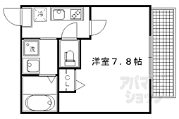 フラッティ京都西陣 4階1Kの間取り