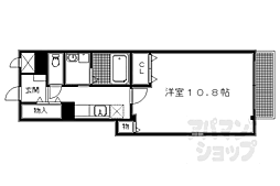 JR山陰本線 円町駅 徒歩3分の賃貸マンション 3階1Kの間取り