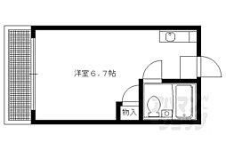 京都市営烏丸線 松ヶ崎駅 徒歩11分の賃貸マンション 4階ワンルームの間取り