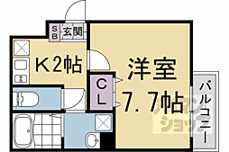 叡山電鉄叡山本線 修学院駅 徒歩5分の賃貸アパート 1階1Kの間取り
