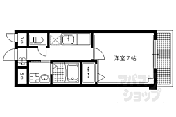 叡山電鉄鞍馬線 京都精華大前駅 徒歩4分の賃貸アパート 1階1Kの間取り