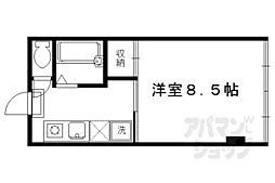 京都市営烏丸線 北山駅 徒歩7分の賃貸マンション 5階1Kの間取り