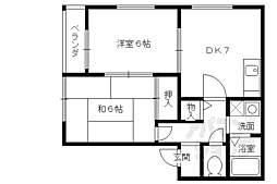 京都市営烏丸線 北山駅 徒歩10分の賃貸アパート 2階2DKの間取り
