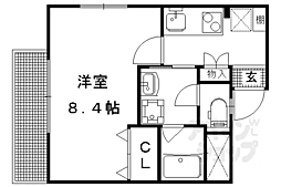 京阪本線 出町柳駅 徒歩4分の賃貸マンション 1階1Kの間取り
