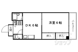 阪急京都本線 西院駅 徒歩5分の賃貸マンション 5階1DKの間取り