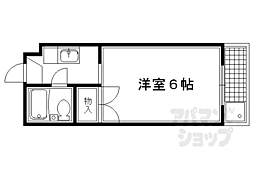 叡山電鉄叡山本線 茶山・京都芸術大学駅 徒歩10分の賃貸マンション 2階1Kの間取り