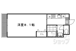 叡山電鉄叡山本線 元田中駅 徒歩5分の賃貸マンション 3階1Kの間取り