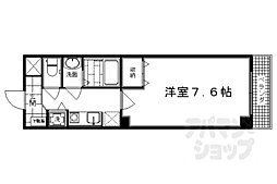 阪急京都本線 西院駅 徒歩4分の賃貸マンション 3階1Kの間取り