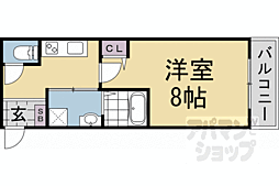 JR山陰本線 二条駅 徒歩5分の賃貸マンション 3階1Kの間取り