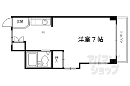 JR山陰本線 二条駅 徒歩3分の賃貸マンション 3階1Kの間取り