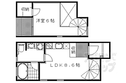 京阪本線 神宮丸太町駅 徒歩12分の賃貸マンション 1階1LDKの間取り
