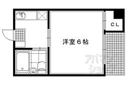 京都市営烏丸線 松ヶ崎駅 徒歩14分の賃貸マンション 3階ワンルームの間取り