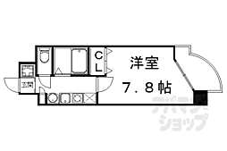 京都市営烏丸線 鞍馬口駅 徒歩9分の賃貸マンション 2階1Kの間取り