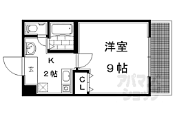 叡山電鉄叡山本線 茶山・京都芸術大学駅 徒歩15分の賃貸マンション 2階1Kの間取り