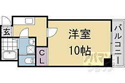 京都市営烏丸線 北大路駅 徒歩17分の賃貸マンション 5階1Kの間取り