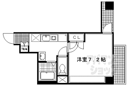 ベラジオ御所東 2階1Kの間取り