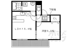 叡山電鉄叡山本線 元田中駅 徒歩4分の賃貸マンション 4階1LDKの間取り