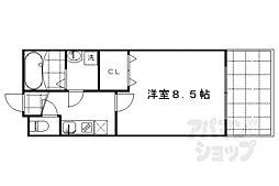 アールグランツ盧山寺千本 1階1Kの間取り