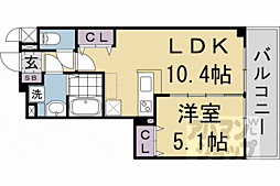 叡山電鉄叡山本線 修学院駅 徒歩6分の賃貸マンション 2階1LDKの間取り