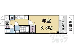 叡山電鉄叡山本線 修学院駅 徒歩6分の賃貸マンション 1階1Kの間取り