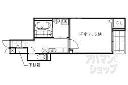 フラット黒門 4階1Kの間取り