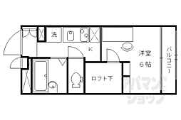 京都市営烏丸線 鞍馬口駅 徒歩7分の賃貸アパート 2階1Kの間取り