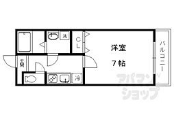 京都市営烏丸線 北大路駅 3.4kmの賃貸アパート 1階1Kの間取り
