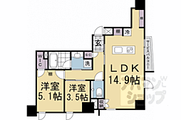 ＳＴＡＮＤＺ京都二条 7階2LDKの間取り