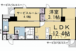ＳＴＡＮＤＺ京都二条 6階1SLDKの間取り