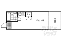 叡山電鉄叡山本線 元田中駅 徒歩9分の賃貸マンション 1階ワンルームの間取り