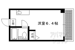 京都市営烏丸線 松ヶ崎駅 徒歩11分の賃貸マンション 4階1Kの間取り