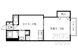 クリザンテーム山本 2階1DKの間取り