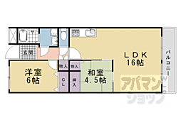 叡山電鉄叡山本線 一乗寺駅 徒歩8分の賃貸マンション 6階2LDKの間取り