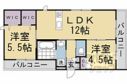 京阪本線 出町柳駅 徒歩5分の賃貸マンション 3階2LDKの間取り