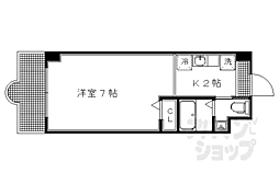 叡山電鉄叡山本線 一乗寺駅 徒歩4分の賃貸マンション 3階1Kの間取り